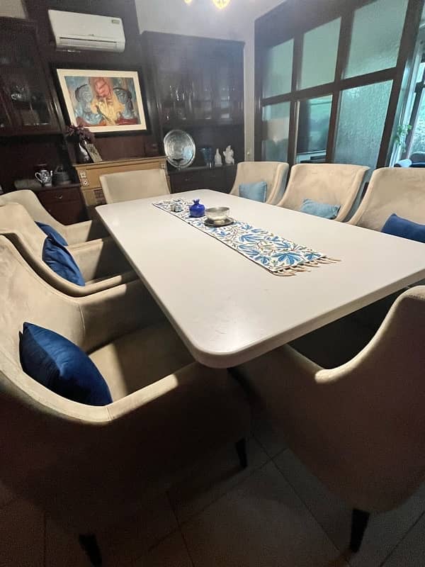 Brand new luxury Dining Table | wooden | 8seat Sofa chair | Marble Top 1