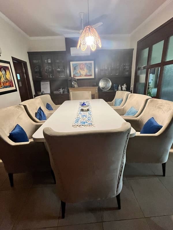 Brand new luxury Dining Table | wooden | 8seat Sofa chair | Marble Top 2