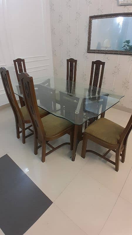 Glass dining table with 6 chairs 3