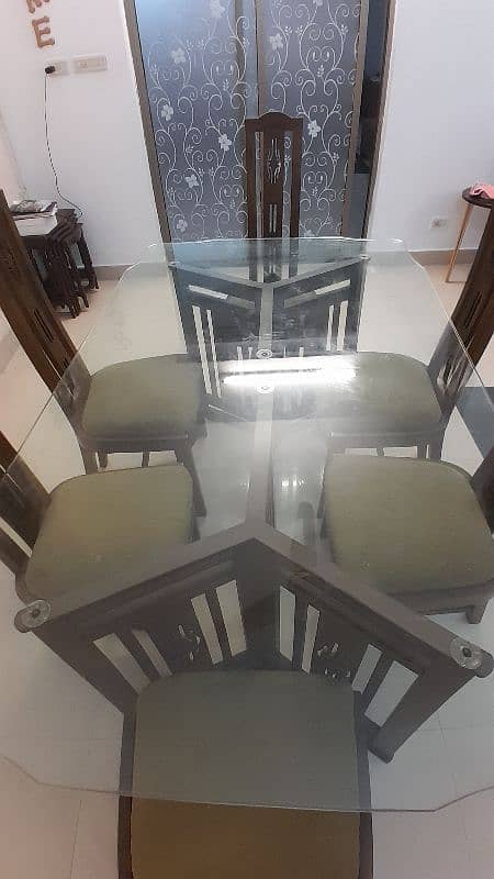 Glass dining table with 6 chairs 5