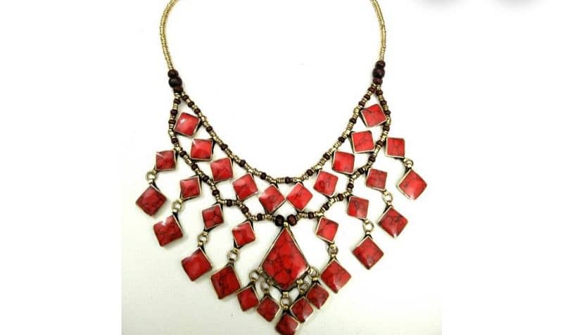 Afghan Vintage Necklace Beautiful Tribal Kuchi Necklace. 0