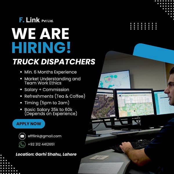 Truck Dispatchers and Sales Representative Required . dispatch course. 0