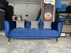 Molty Foam Sofa / 6 Seater Sofa / Dark Blue Sofa / Pure Wood Sofa