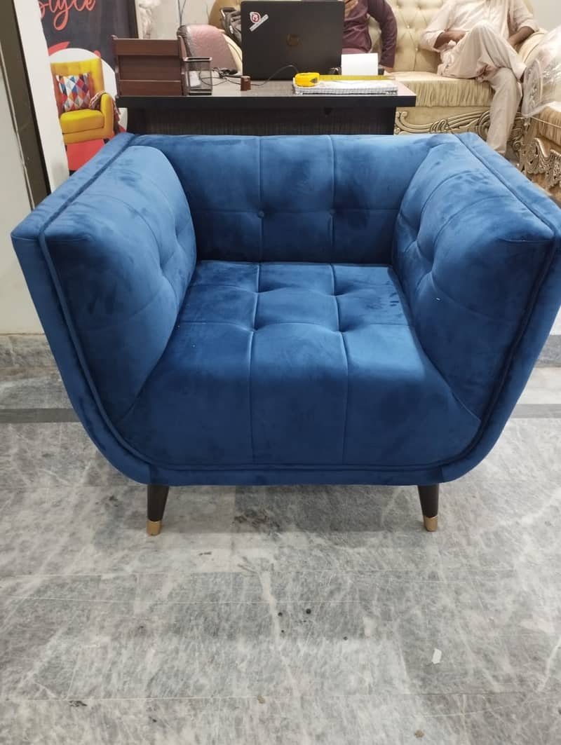 Molty Foam Sofa / 6 Seater Sofa / Dark Blue Sofa / Pure Wood Sofa 11