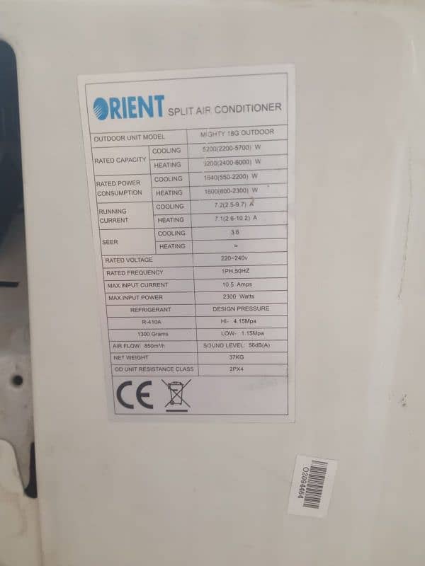 Orient 1.5 ton DC inverter AC 2