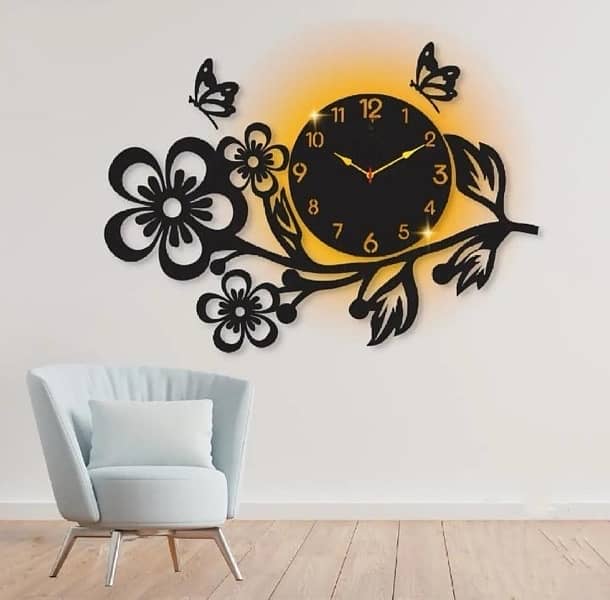 Analogue Wall Clock With Light 0