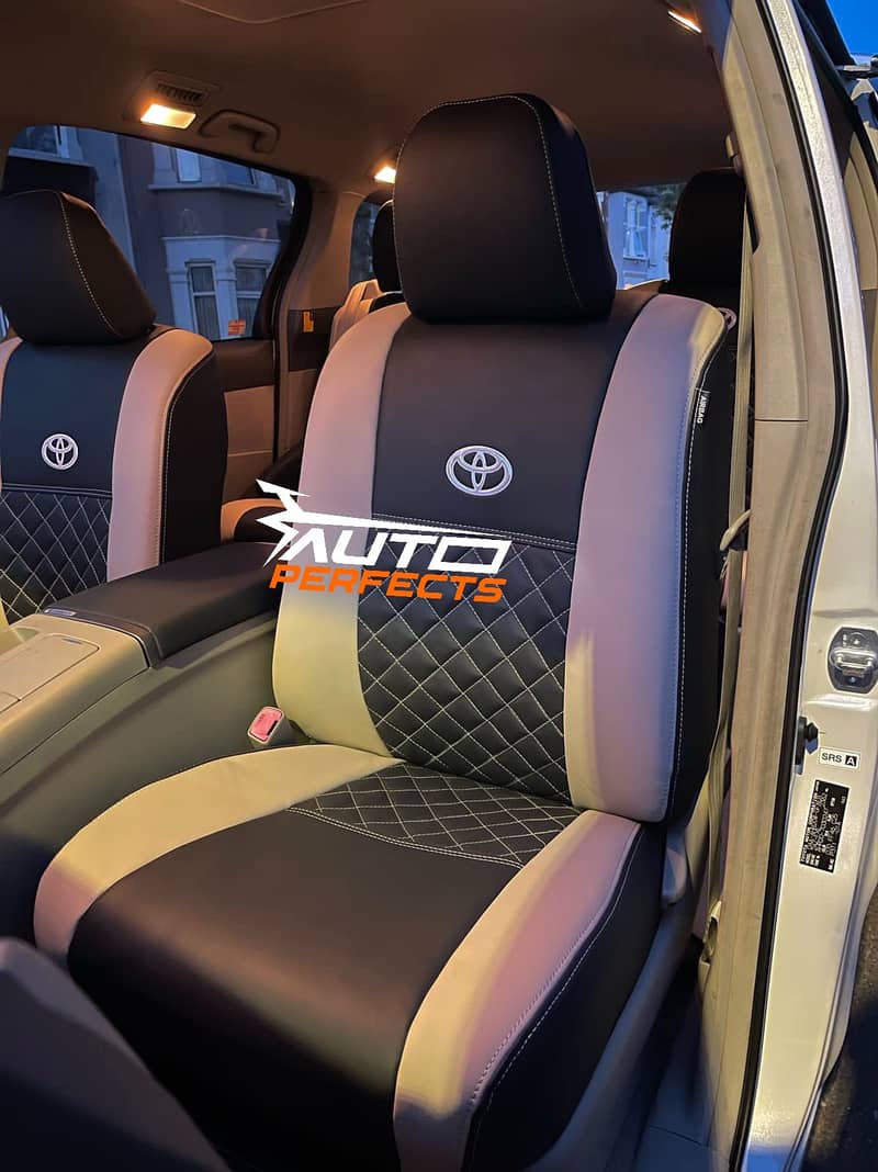 Toyota Land Cruiser Prado Customized Japanese Leather Seat Covers. 3