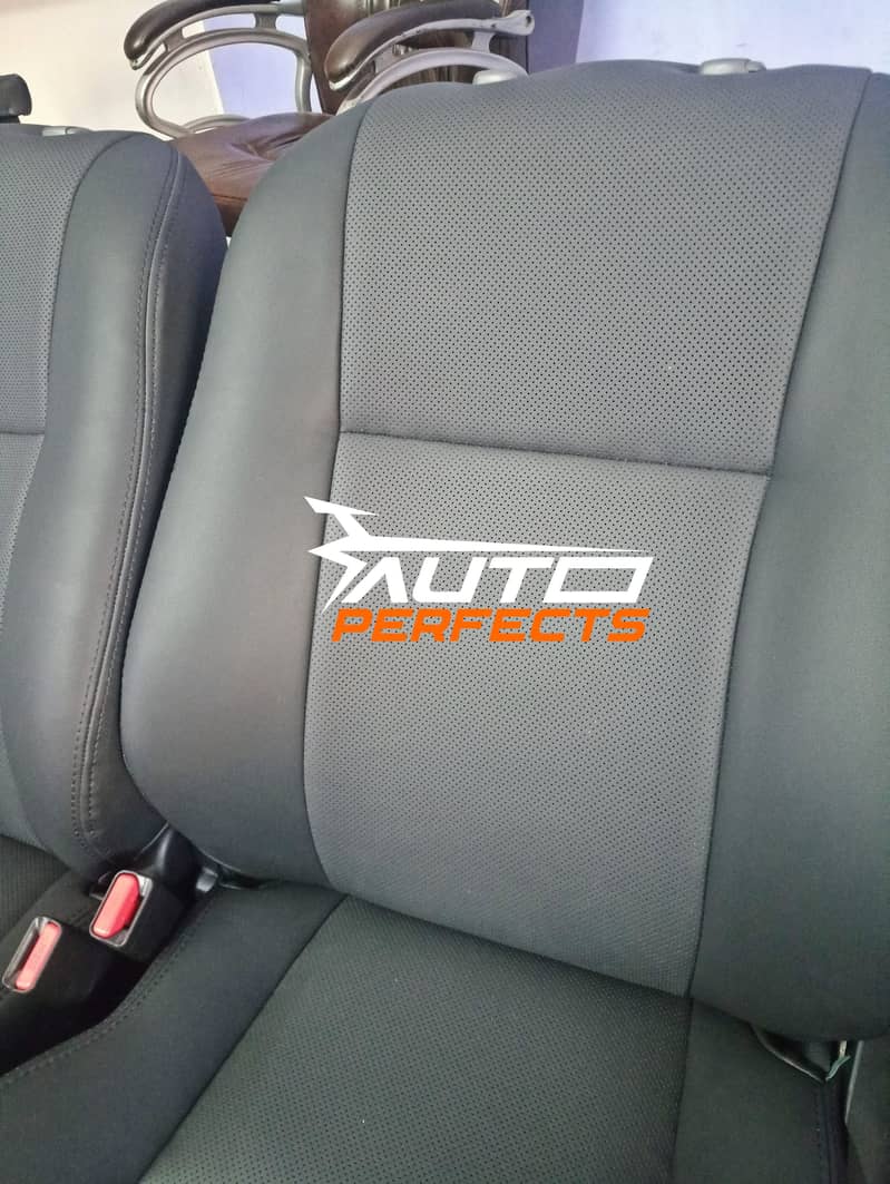 Toyota Land Cruiser Prado Customized Japanese Leather Seat Covers. 8