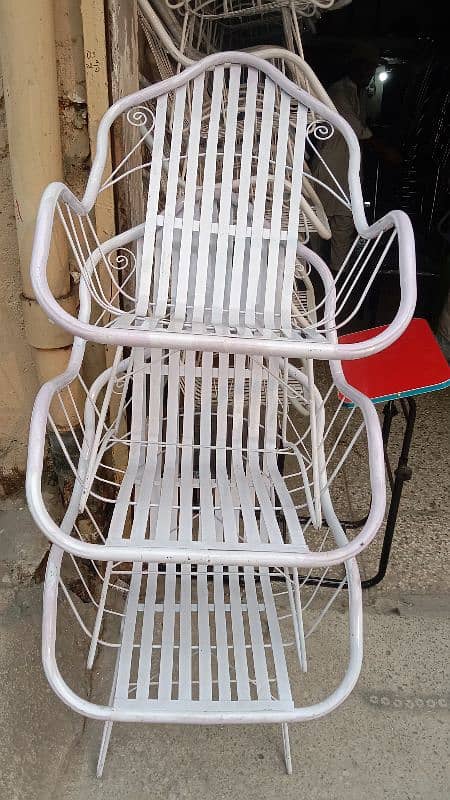 Outdoor iron chairs-iron garden chair(6 chair &1 table set)-Upvc chair 2