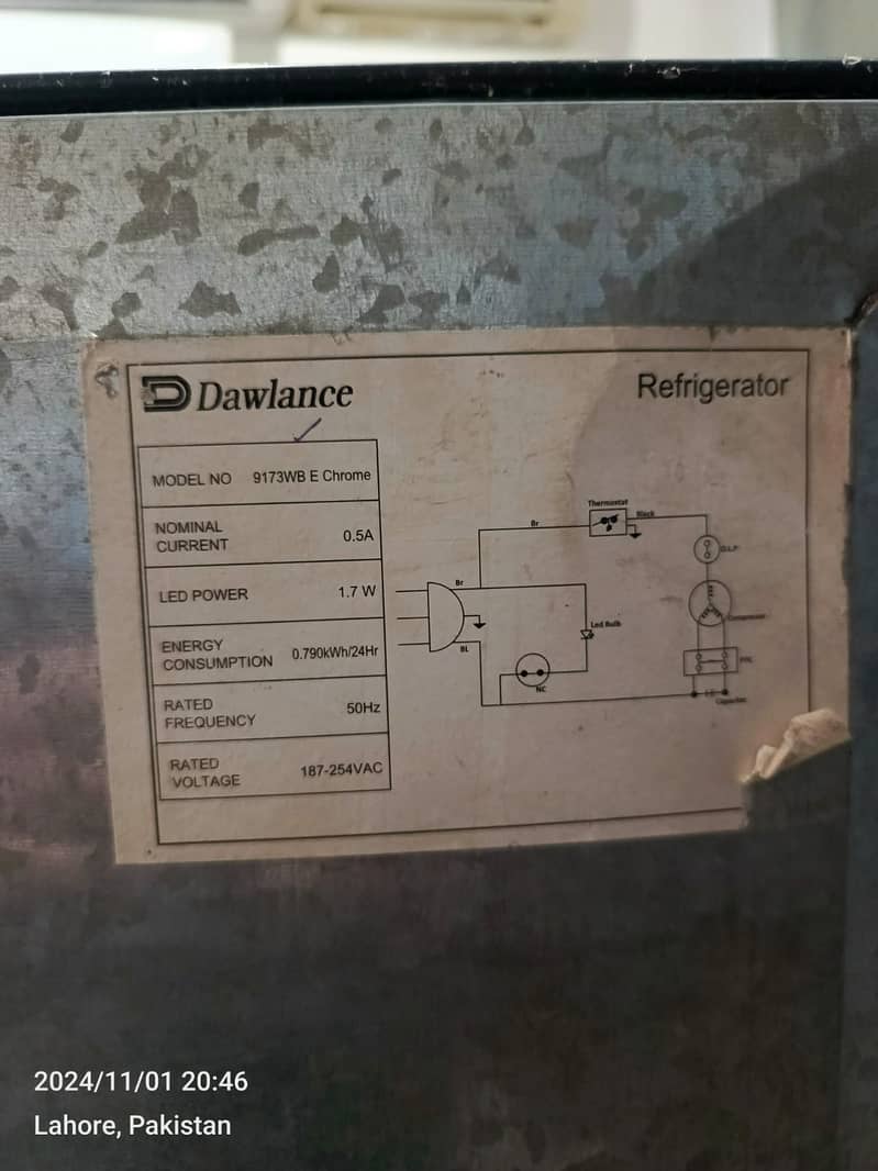 Dawlance fridge medium size   (0306=4462/443) levelseet 8