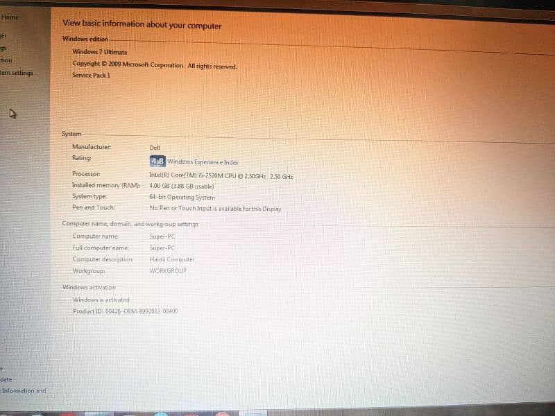 (Dell Latitude ) 4th generation  Core i5-2520 3