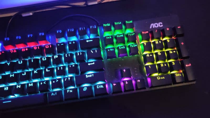 AOC GK410 Like New RGB Mechanical Keyboard With Box Blue Switches 2