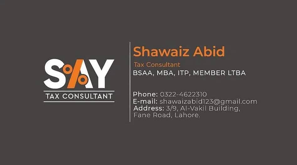 Sales Tax, Income Tax Return, Tax Consultant, FBR, Tax Filer, NTN,SECP 4