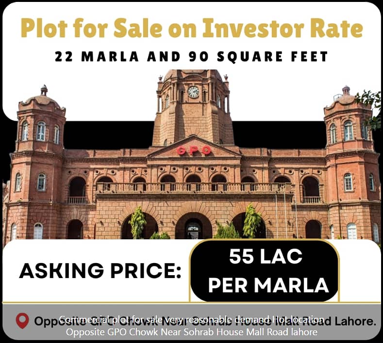 A Plot Of 22 Marla Commercial Available For Sale On Investment Rate 6