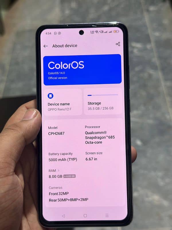 Oppo reno 12f 8/256gb 5