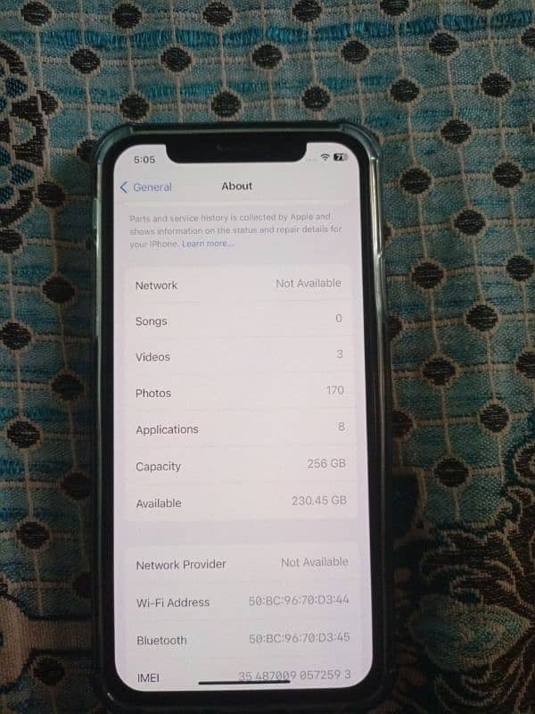 iphone x 256gb condition 10 by 10 battery on service 3