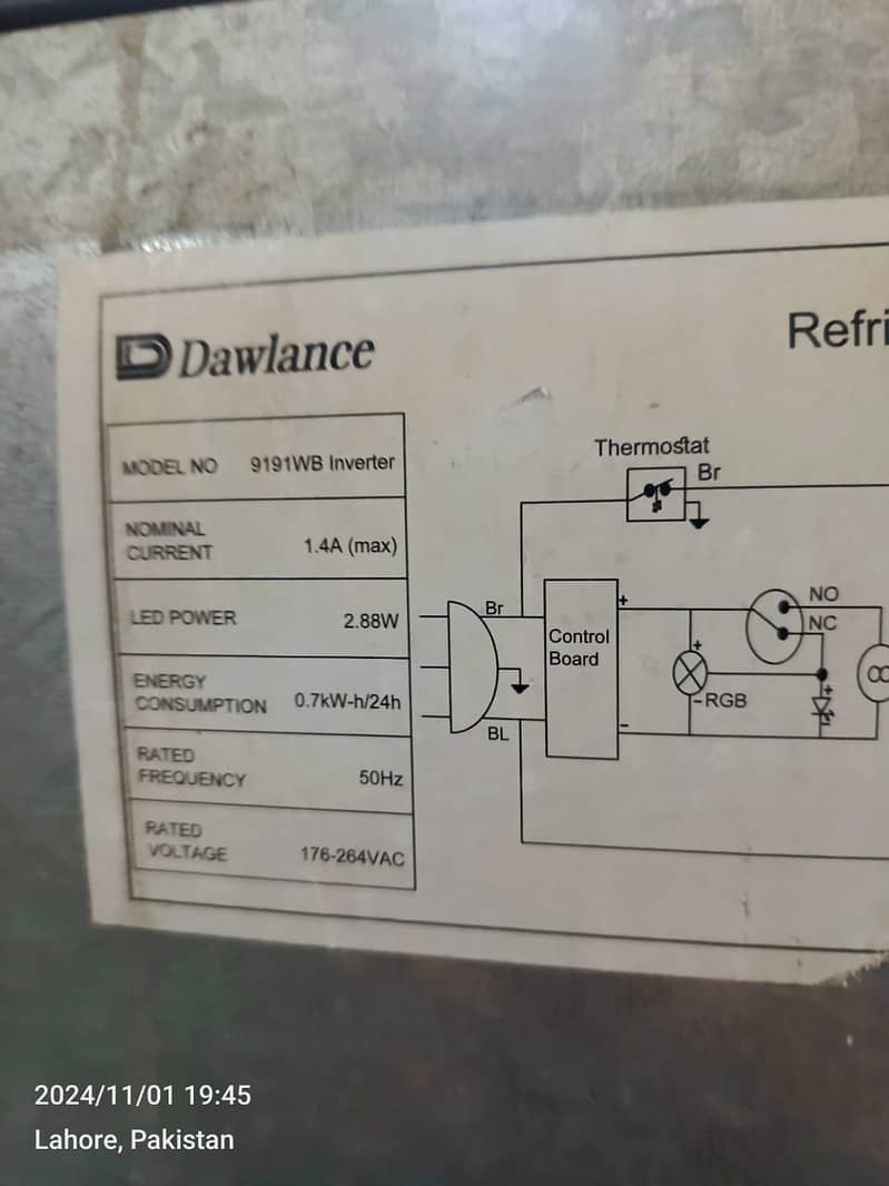 Dawlance fridge GD large size Green (0306=4462/443) levelset 8