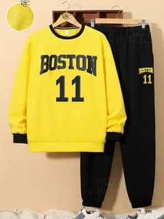 Boston Yellow Winter Tracksuit – Premium Sweatshirt & Trouser Set for