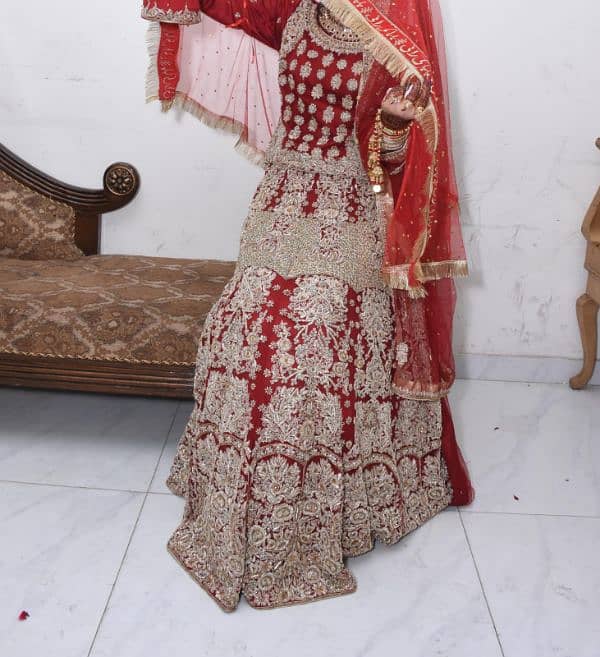 first day barat mehroon lehnga 1