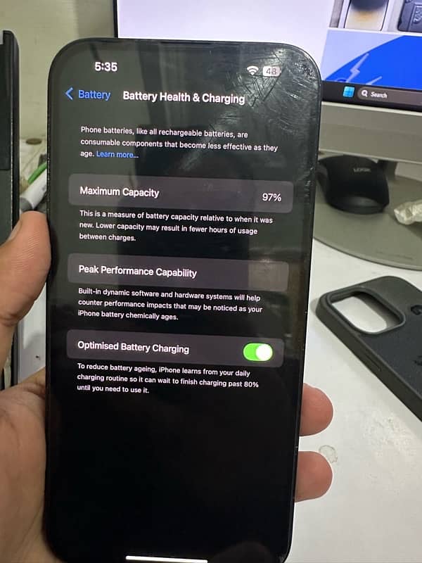 iphone 14 pro max 256 gb black battery health 97%  complete box 4