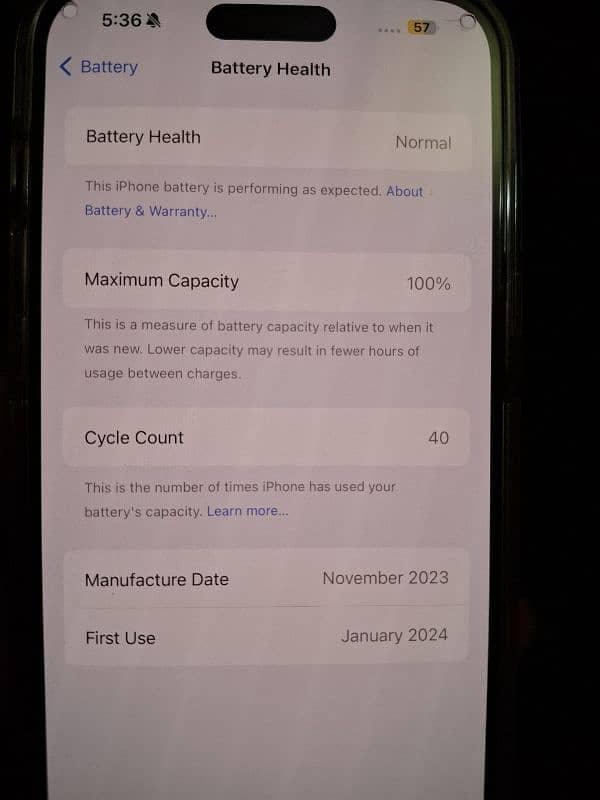 IPHONE 15 PRO MAX 256gb NON PTA SIM UNUSED (JUST 40 CYCLE COUNTS) 0