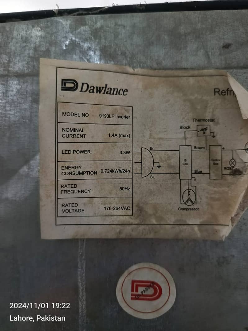 Dawlance fridge GD large size Green (0306=4462/443) levelseet 7