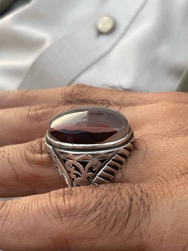 heavy Chandi yamani haqiq original stone ring 0