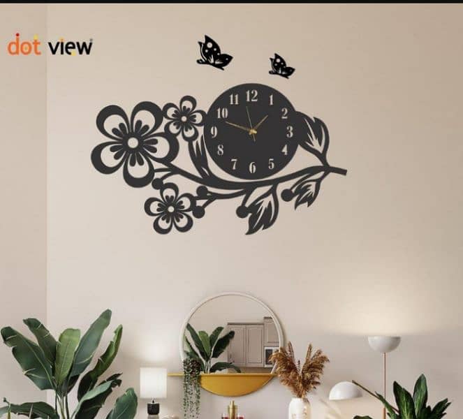 Flower Design Analog Wall Clock 0