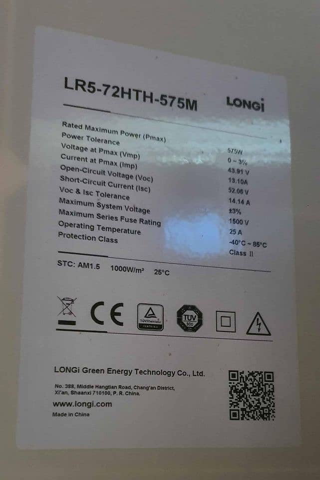 Longi 580W Solar panel available for sale 18k/panel, Qty=12 0