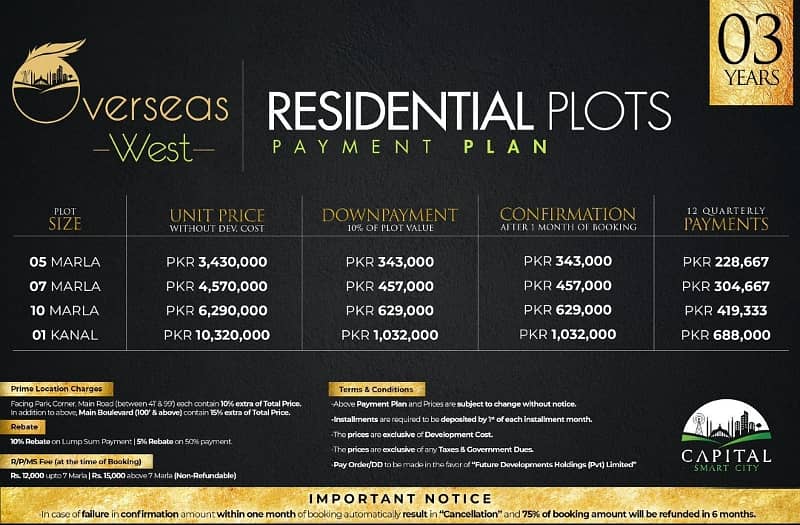 1 Kanal Plot In Overseas West, Down Payment 10% 4