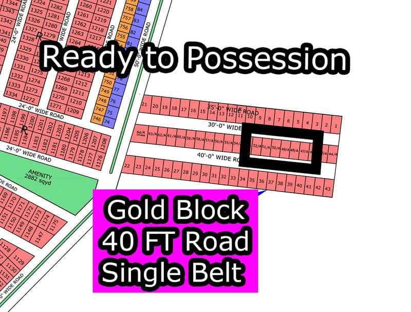 R - 60 (40 FT Road + Single Belt + Gold Block) North Town Residency Phase - 01 0