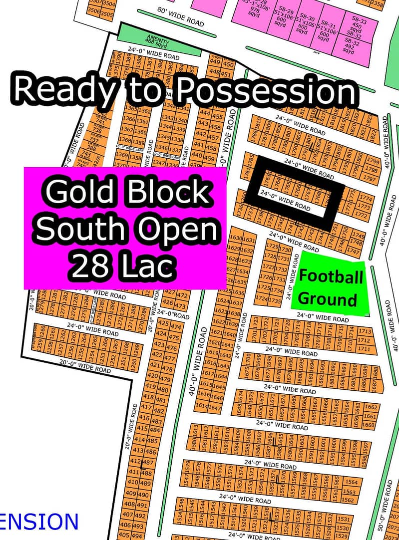 L - (South Open + Gold Block) North Town Residency Phase - 01 (Surjani 1