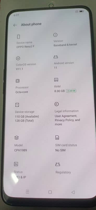 oppo reno 2f 8/128 4