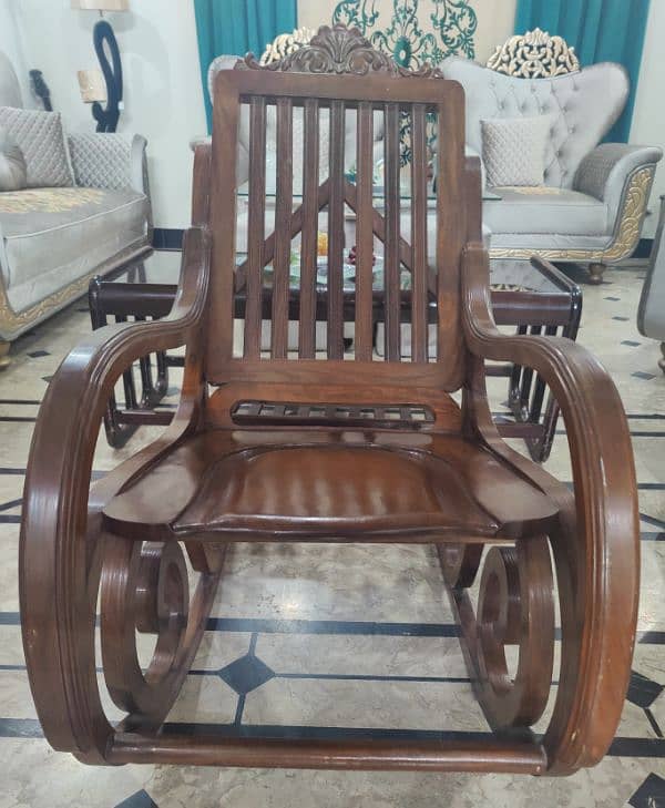 Beautiful, Traditional, Chinioti Style, Hand Made Rocking Chair 1