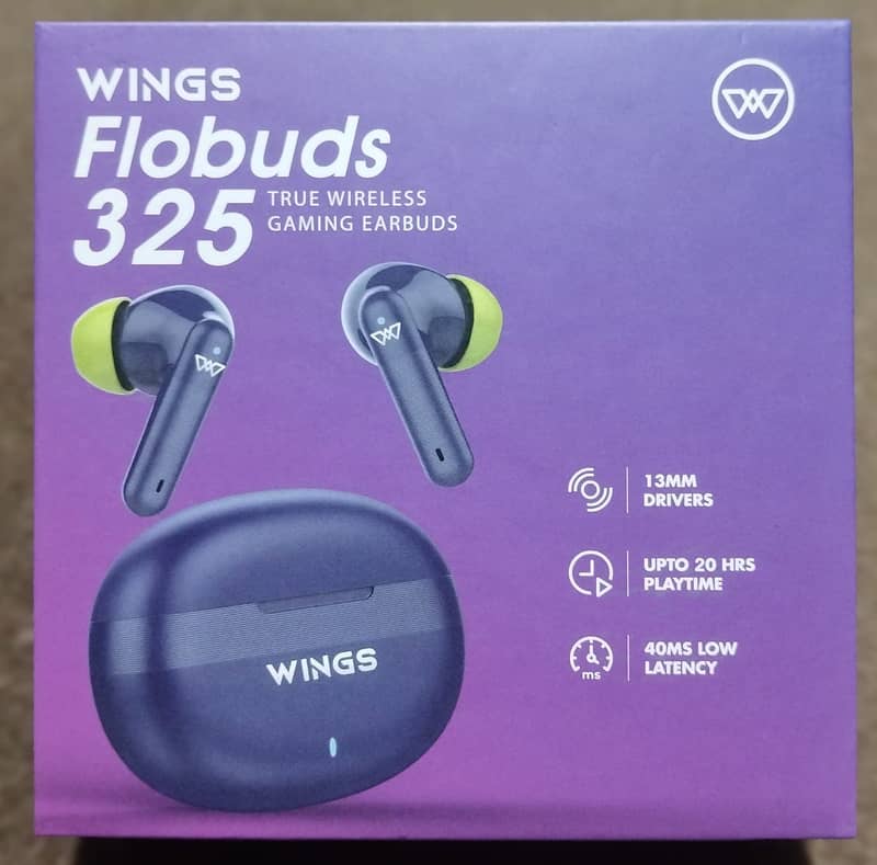 WINGS Flobuds 325 Earbuds High Fidelity 1Mm Drivers Long Battery 1