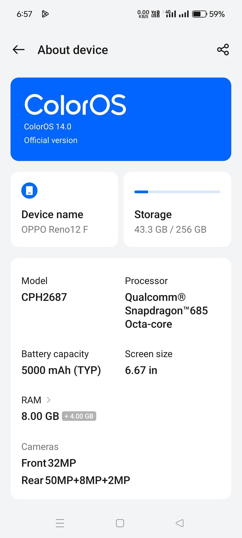 Oppo Reno 12F 0