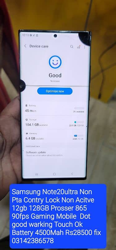 Samaung Note20Ultra Stok Availble Non Pta Non Active 17
