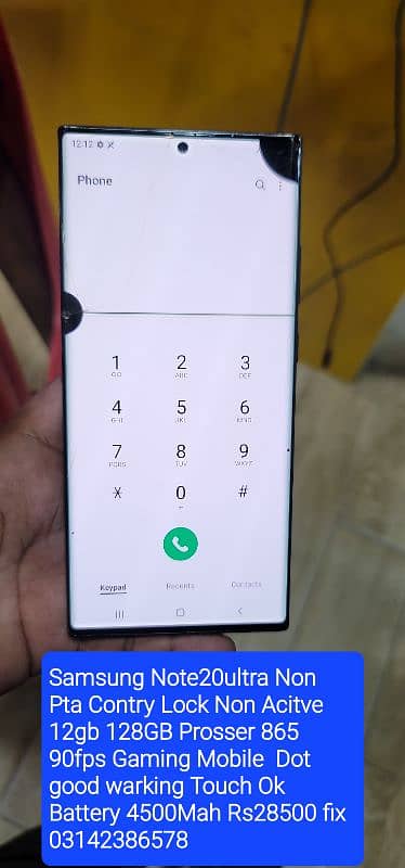 Samaung Note20Ultra Stok Availble Non Pta Non Active 18