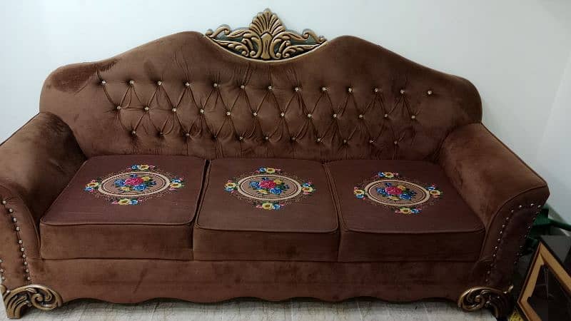 unique brown velvet sofa set 0