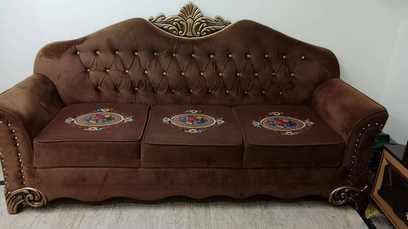 unique brown velvet sofa set 1