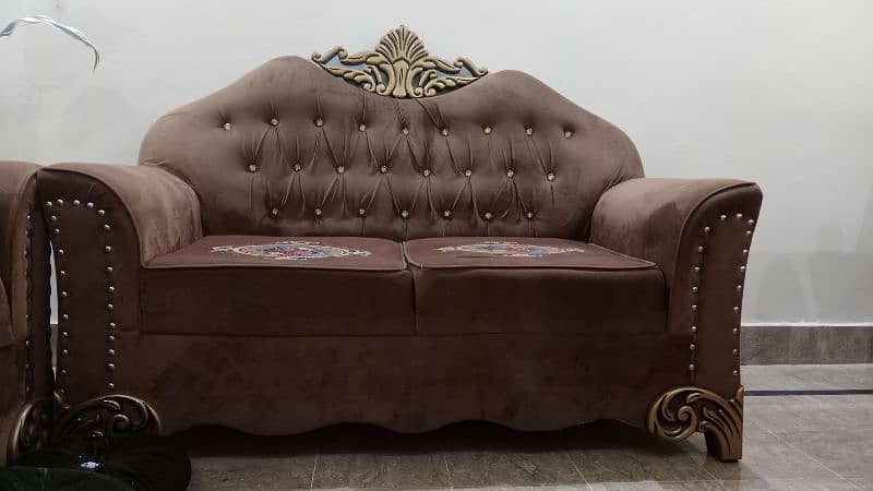 unique brown velvet sofa set 3