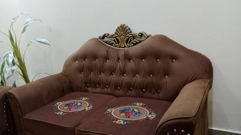 unique brown velvet sofa set 4