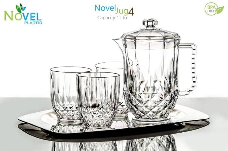 Jug Set 5 Pieces 1 Jug and 4 Beautiful Glasses Brand New on Sale 2