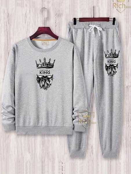 2pc men fleece graphic sweatshirt 1