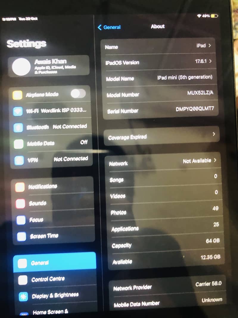 Ipad mine 5 64 gb simi working 5