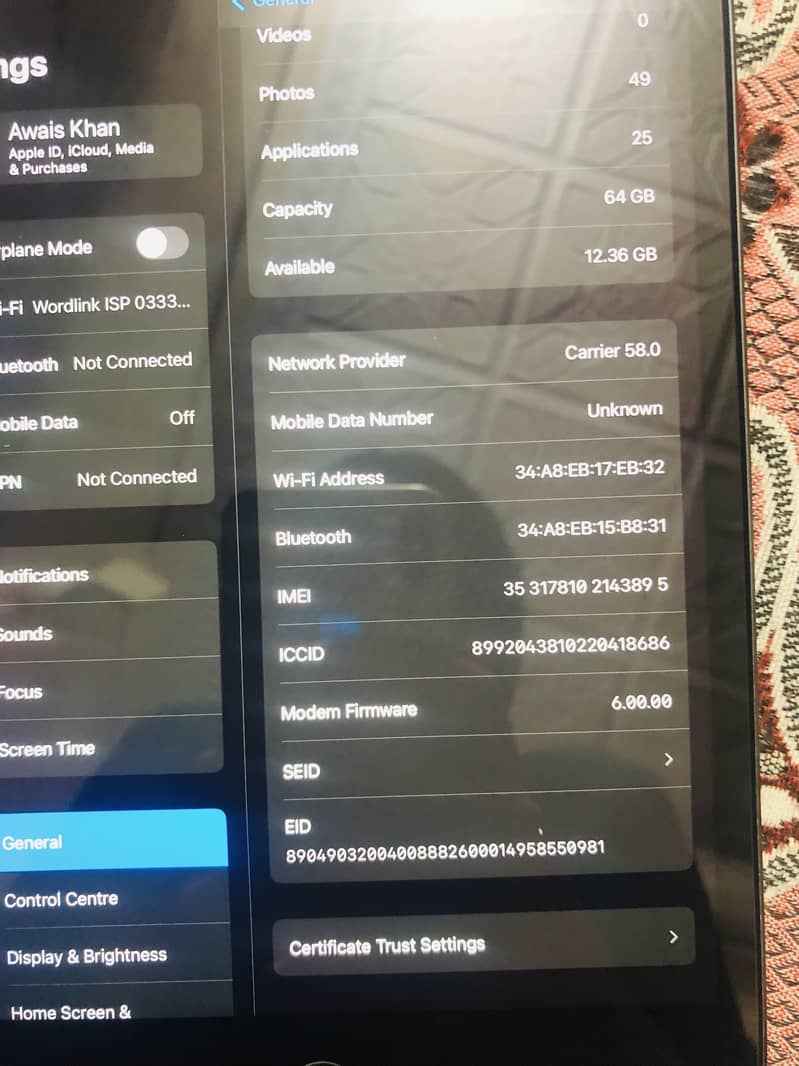 Ipad mine 5 64 gb simi working 6