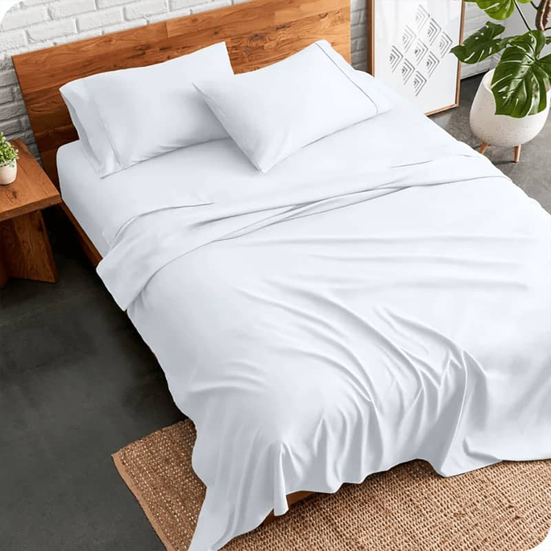 Plain Flat Sheets With Pillow Cases 4