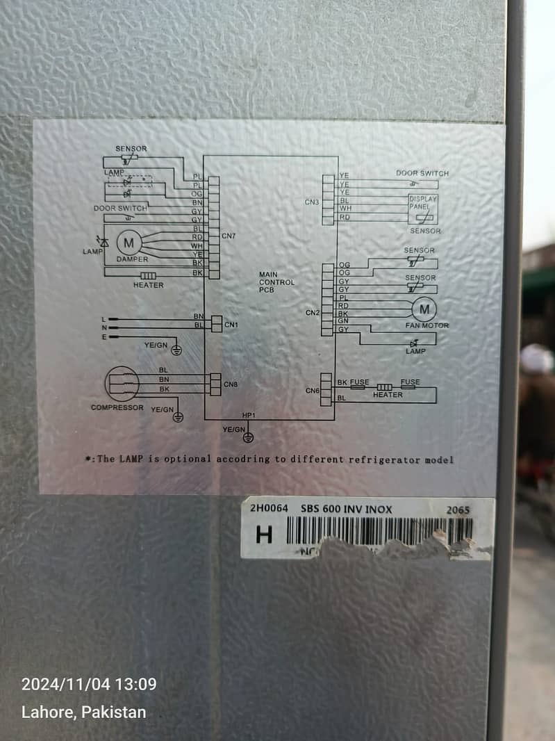 Dawlance fridge Doubel door  (0306=4462/443) levelseett 13