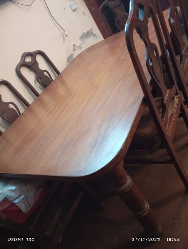 solid wood unused fully fresh table with 6 chairs 1