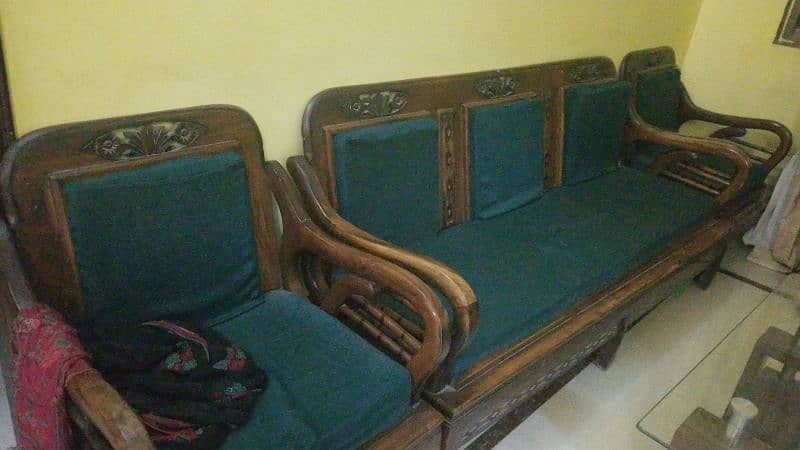 wooden 5 seater sofa set 0